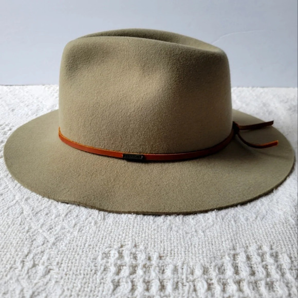WESLEY PACKABLE UNISEX SUMMER FEDORA  FLAT RIMMED HAT - LIGHT OLIVE BY BRIXTON - Picture 2 of 10